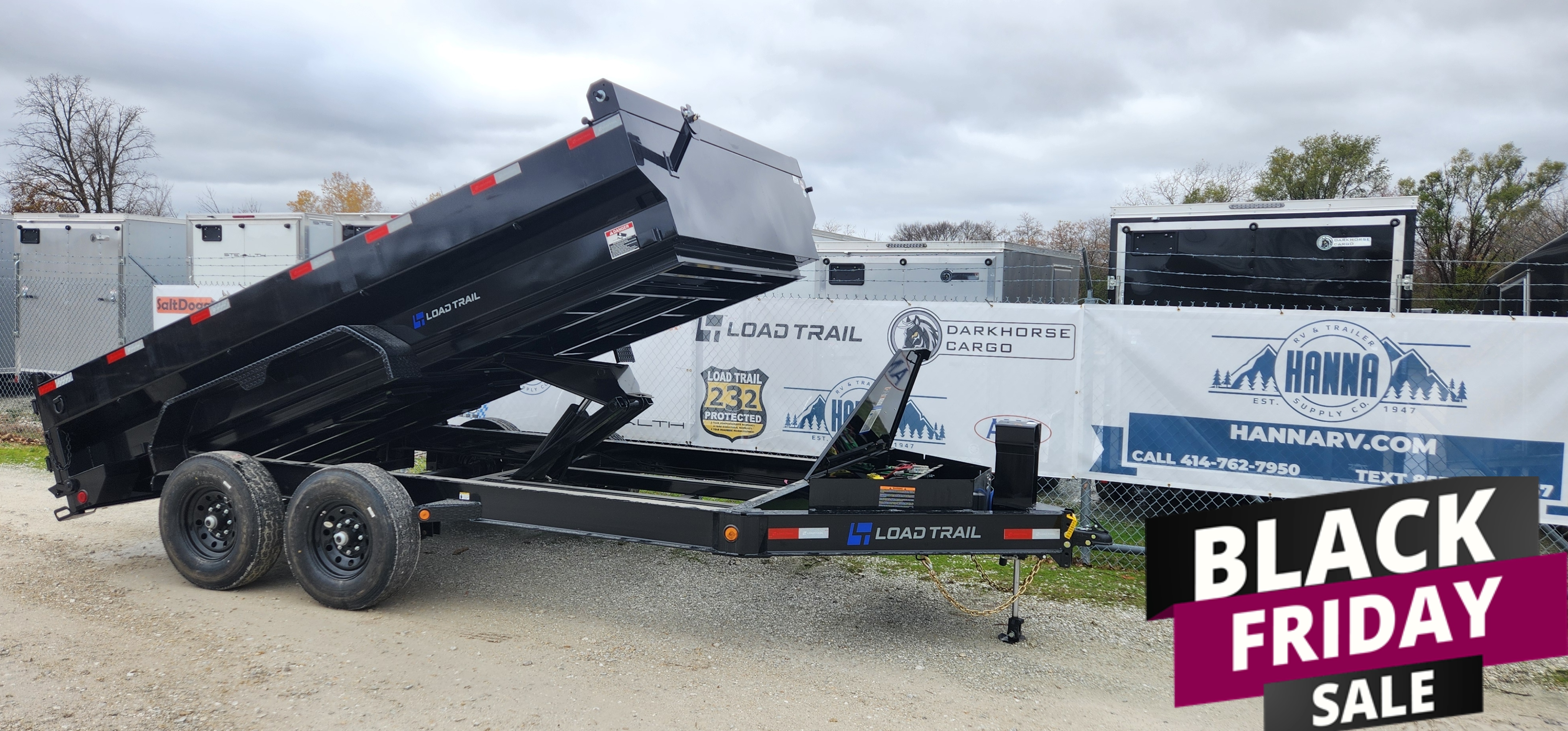 Load Trail 83 X 14 Tandem Axle 14,000 Lb Low Profile Dump Trailer with Scissor Lift and hydraulic Jack- 24" Max Bed